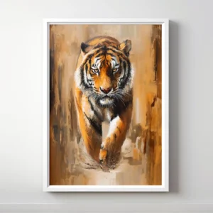 Abstract painting of a tiger.