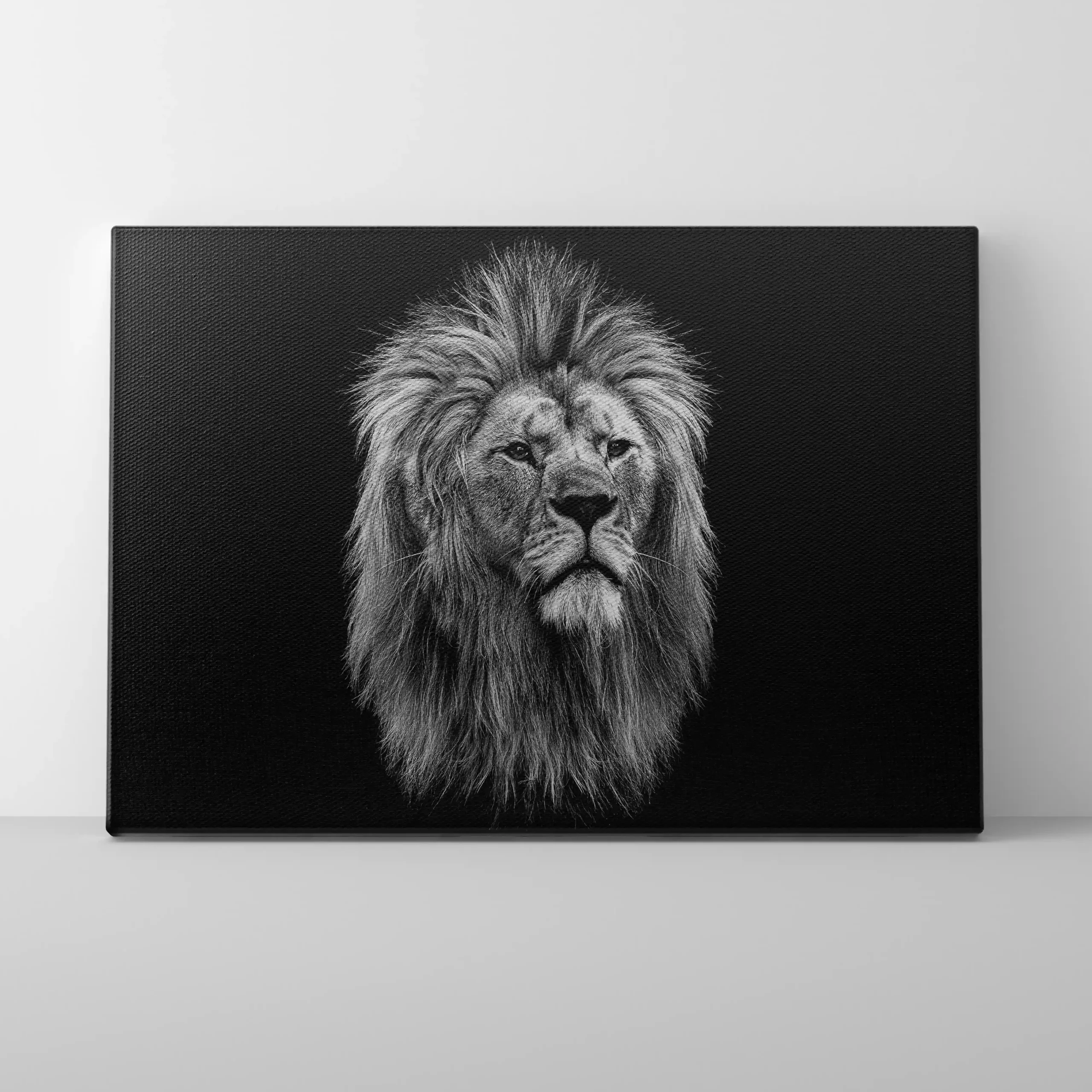 Black and white abstract art of a lion.