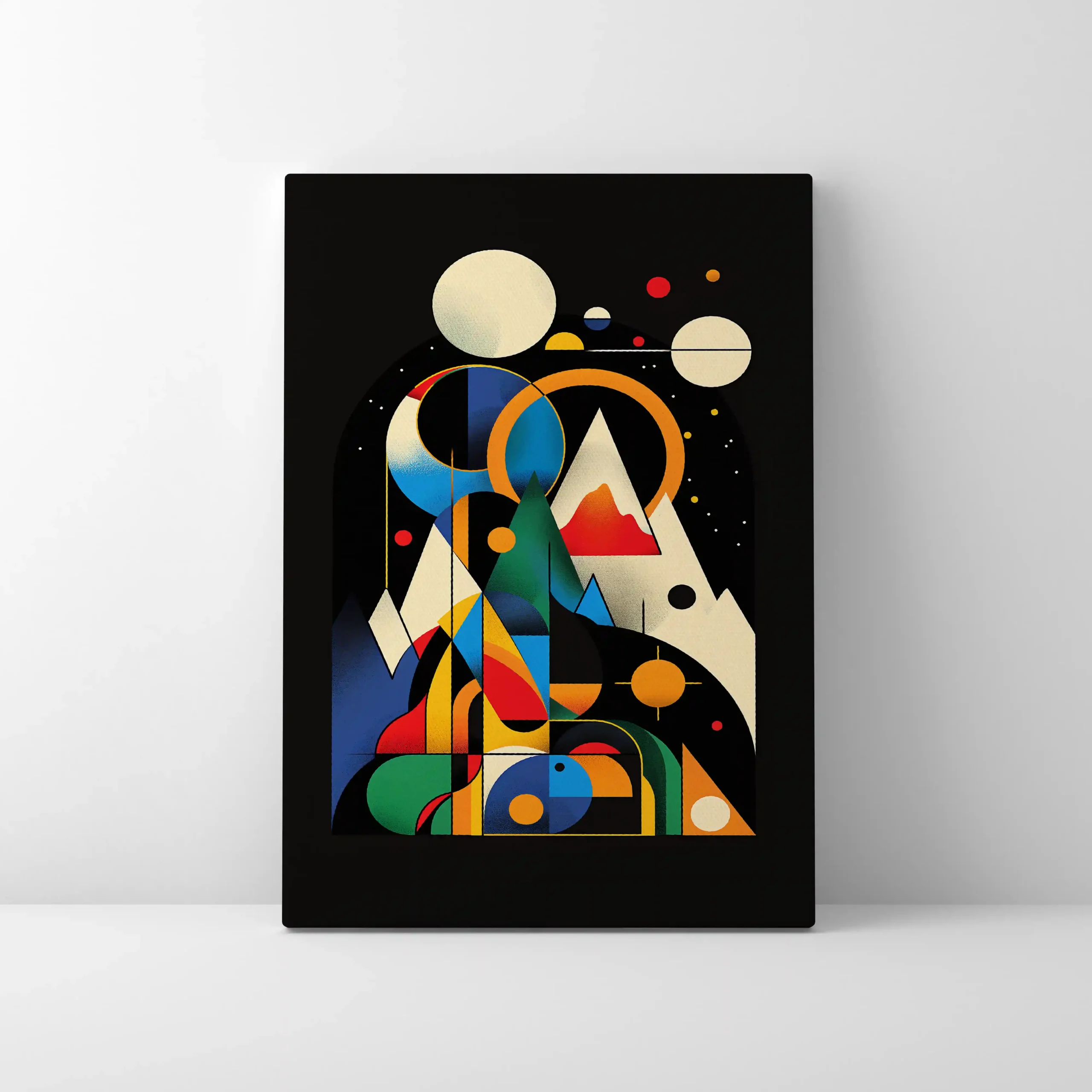 Abstract geometric art with bold shapes and vibrant colors