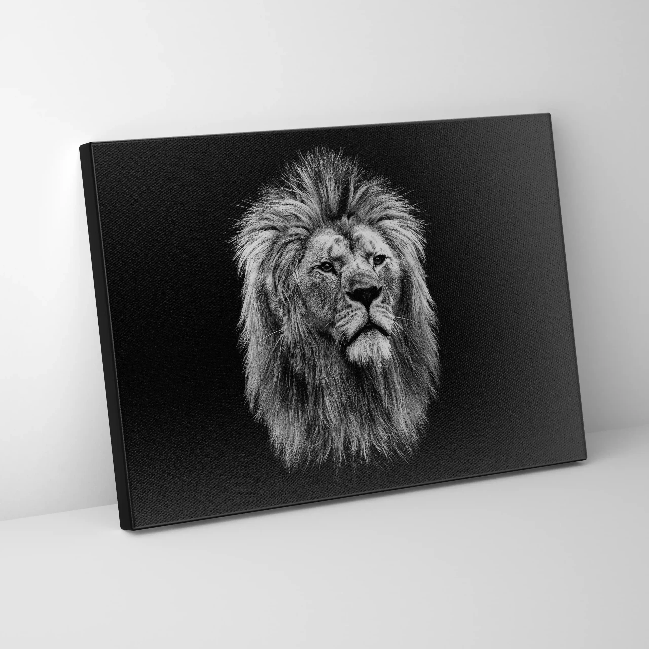 Black and white abstract art of a lion.