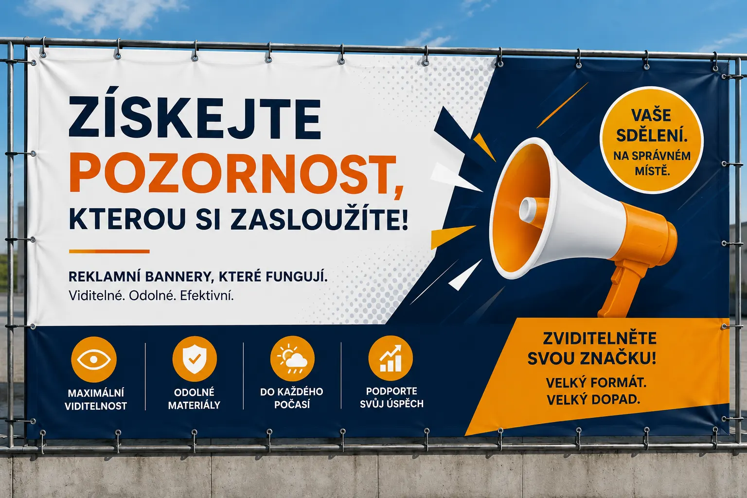 PVC banner s potiskem 510 g/m² pro venkovní reklamu