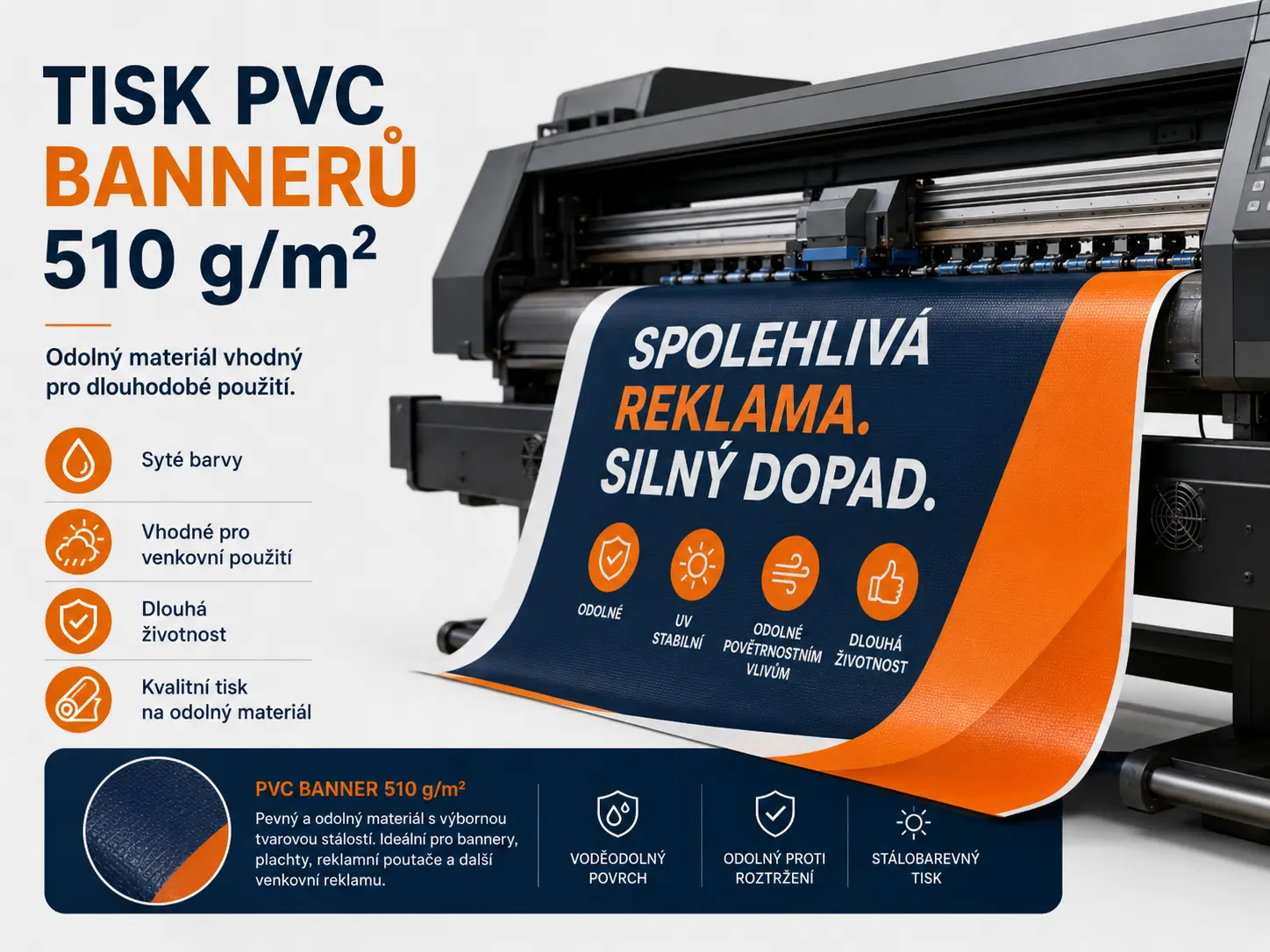 Tisk PVC banneru 510 g/m²